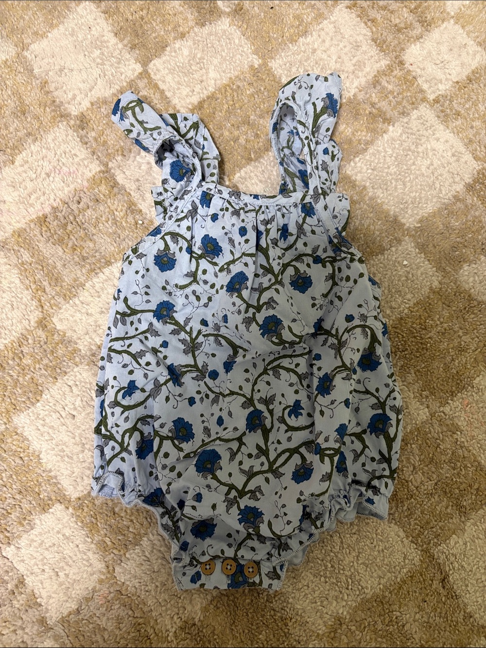 MNG Kids Blue Floral Baby Romper